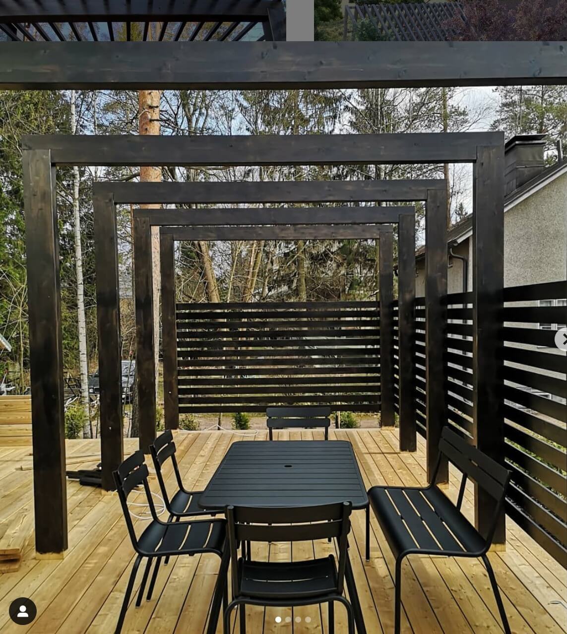 katetun pergolan rakentaminen